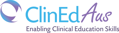 ClinEdAus logo with writing Enabling Clinical Education Skills